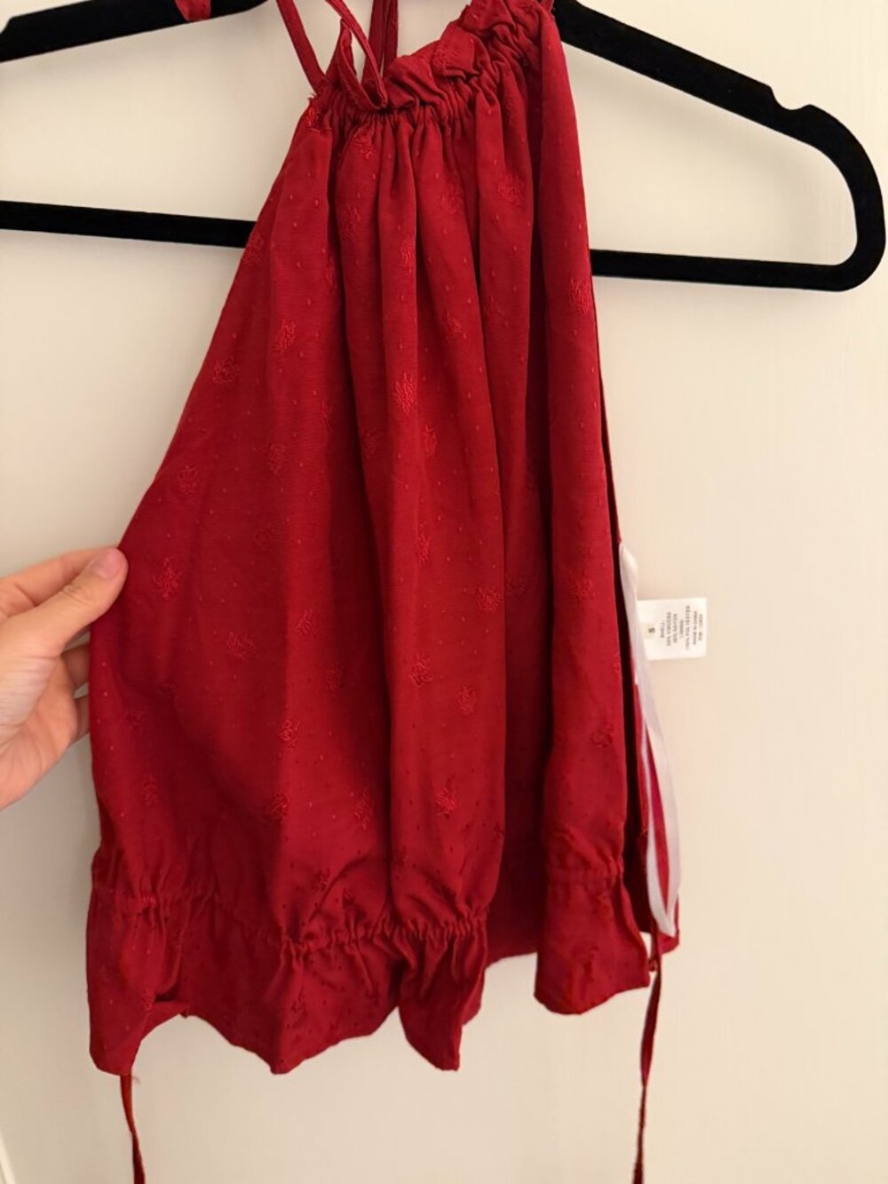 Tularosa Red Embroidered Halter Top S